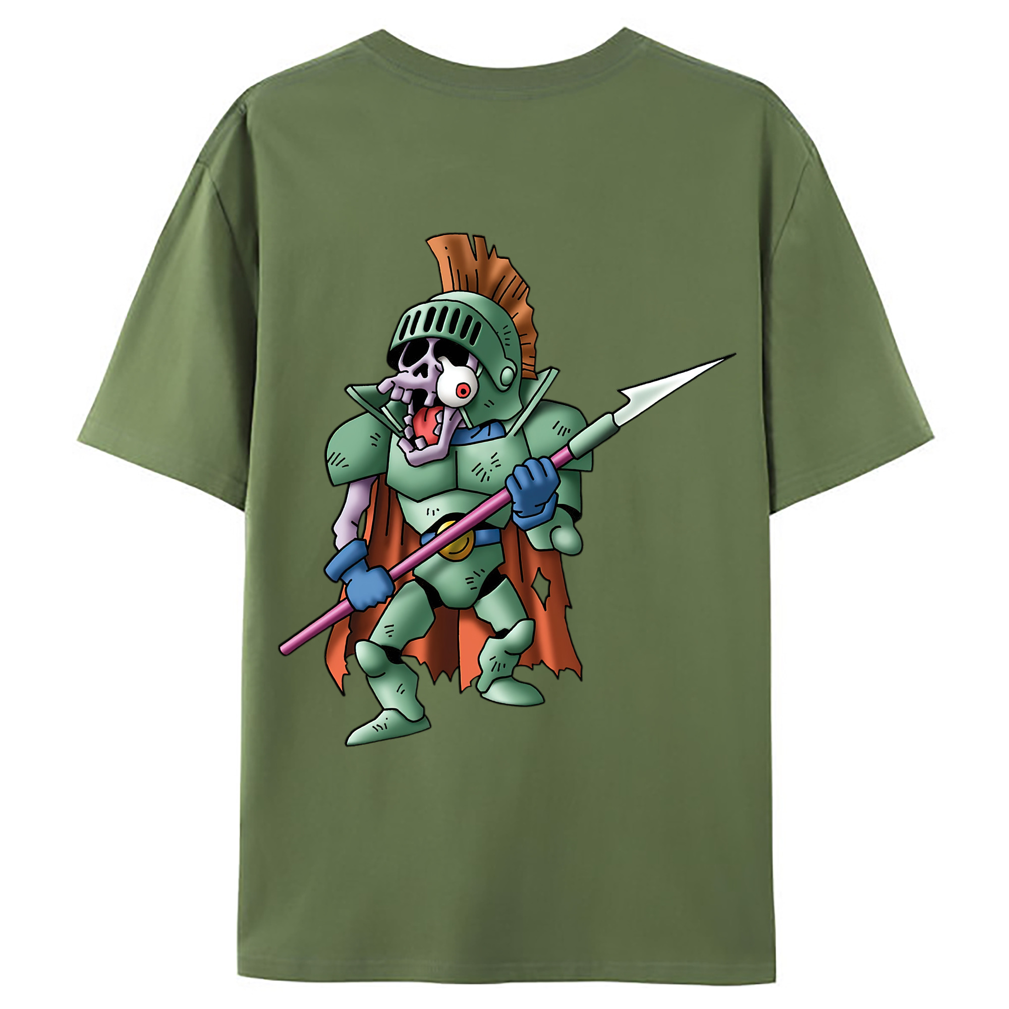 （画像用） ドラゴンクエスト Doragon Kuesuto Dragon Quest 綿100％ メンズ半袖Tシャツ（バックプリント） 通気性